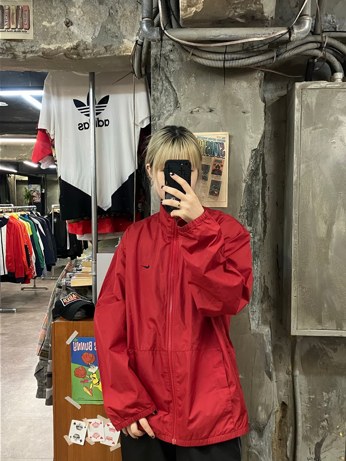 나이키 바람막이 레드 XL  #csz1124 상품이미지2