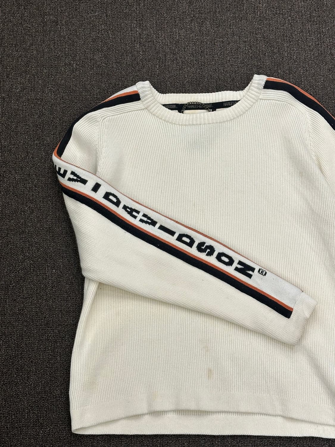 M)할리데이비슨 vintage 크림 립 니트 스웨터 상품이미지4
