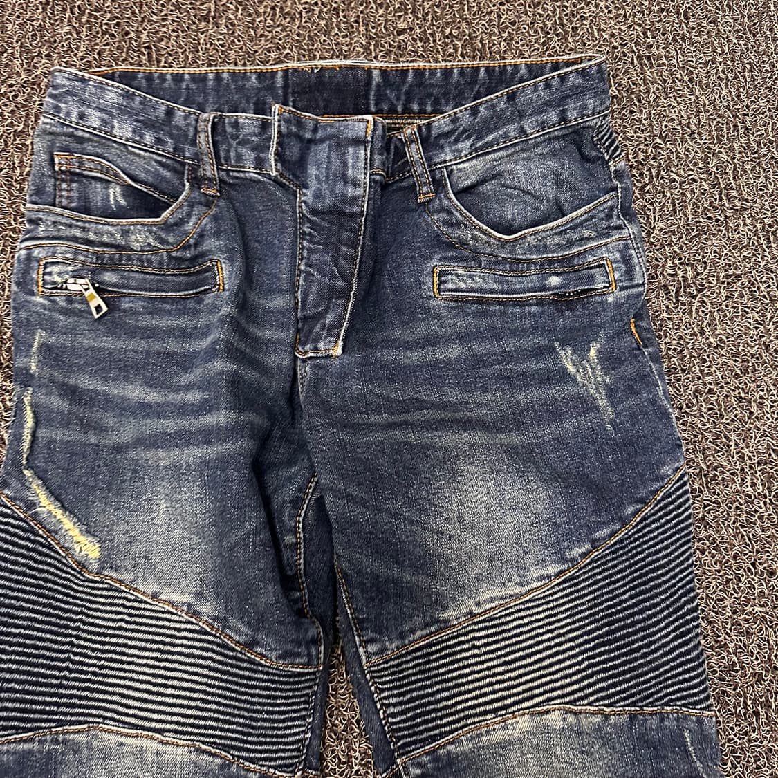 발망 워싱 바이커 데님 청바지 팬츠 32인치 상품이미지3