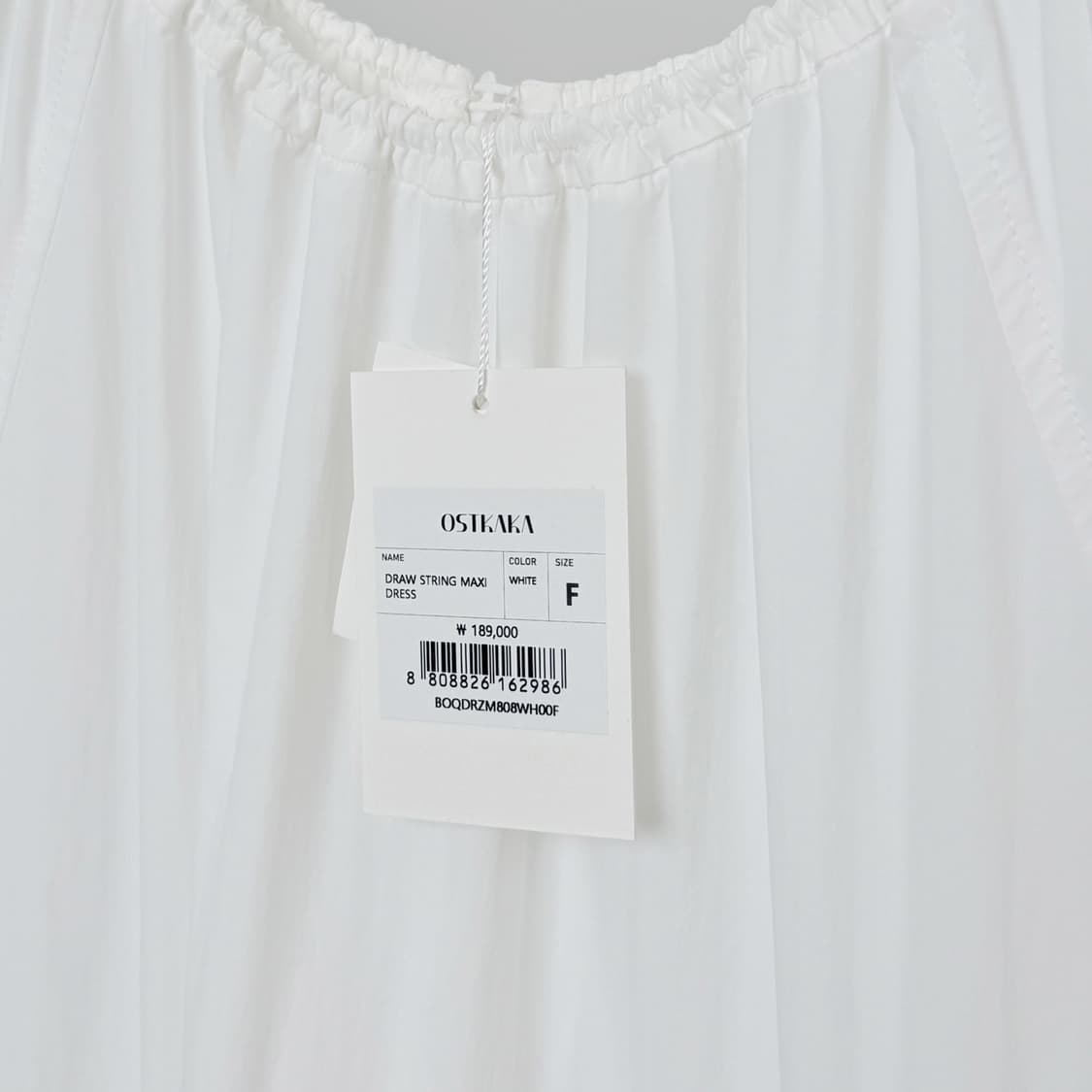 (새상품) 오스트카카 드로우 스트링 맥시 원피스 화이트 상품이미지5
