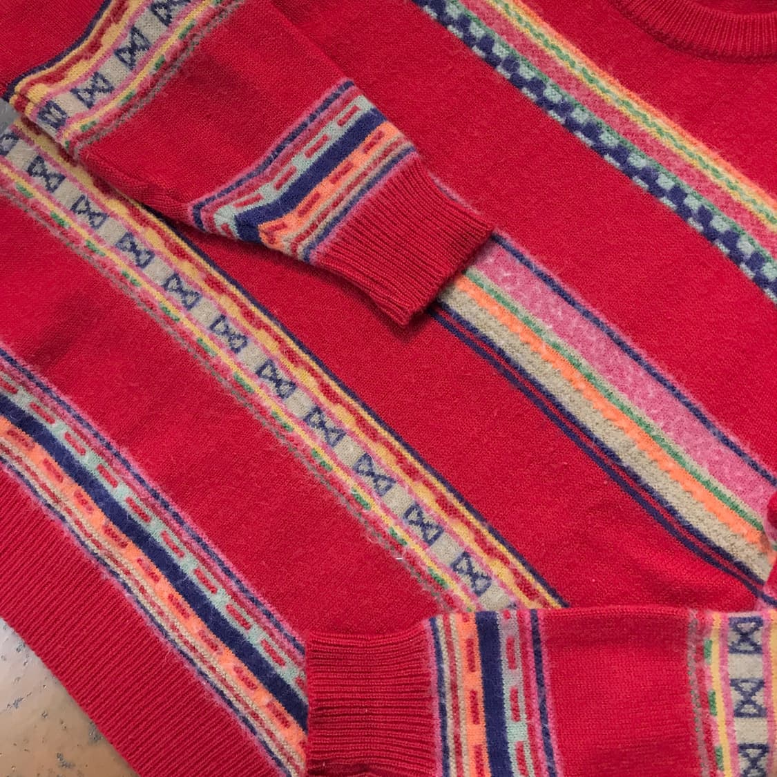 빈티지 레드 컬러링 니트 스웨터 여성 프리사이즈  상품이미지2