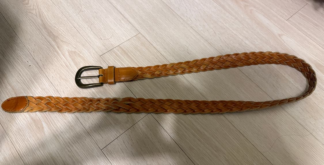 브라운 레더 웨이빙 꽈베기 벨트 상품이미지4