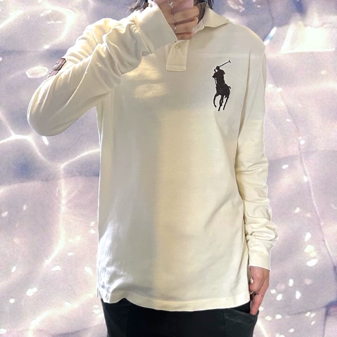 폴로 랄프로렌 신형 빅포니 치프키프 넘버 긴팔 카라 티셔츠 아이보리 M 상품이미지3