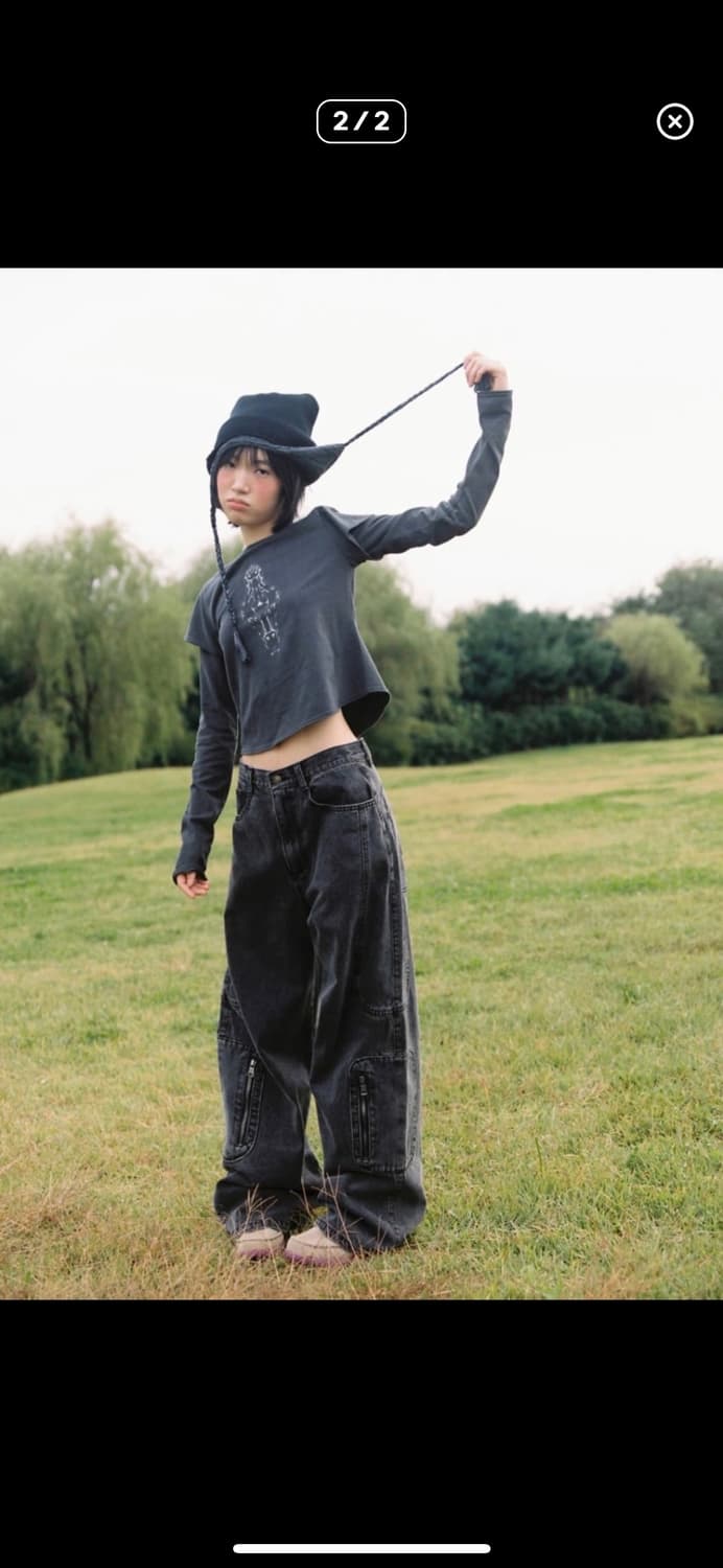 코이세이오 레이어드 롱슬리브 차콜 상품이미지2