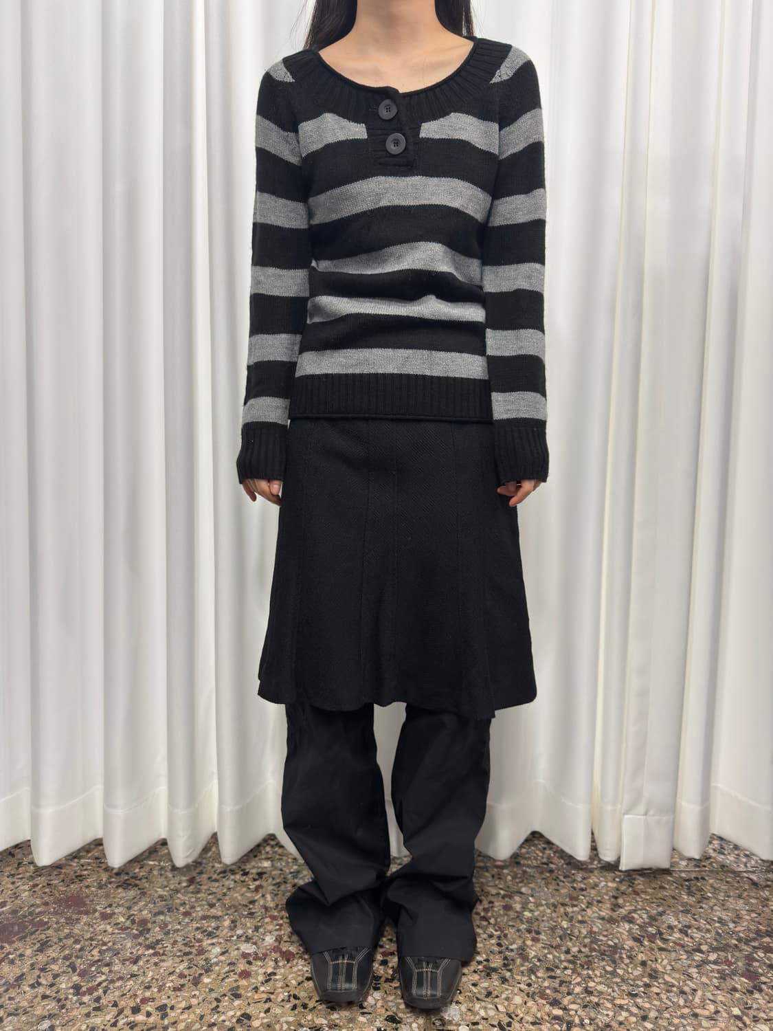 stripe button knit 상품이미지2