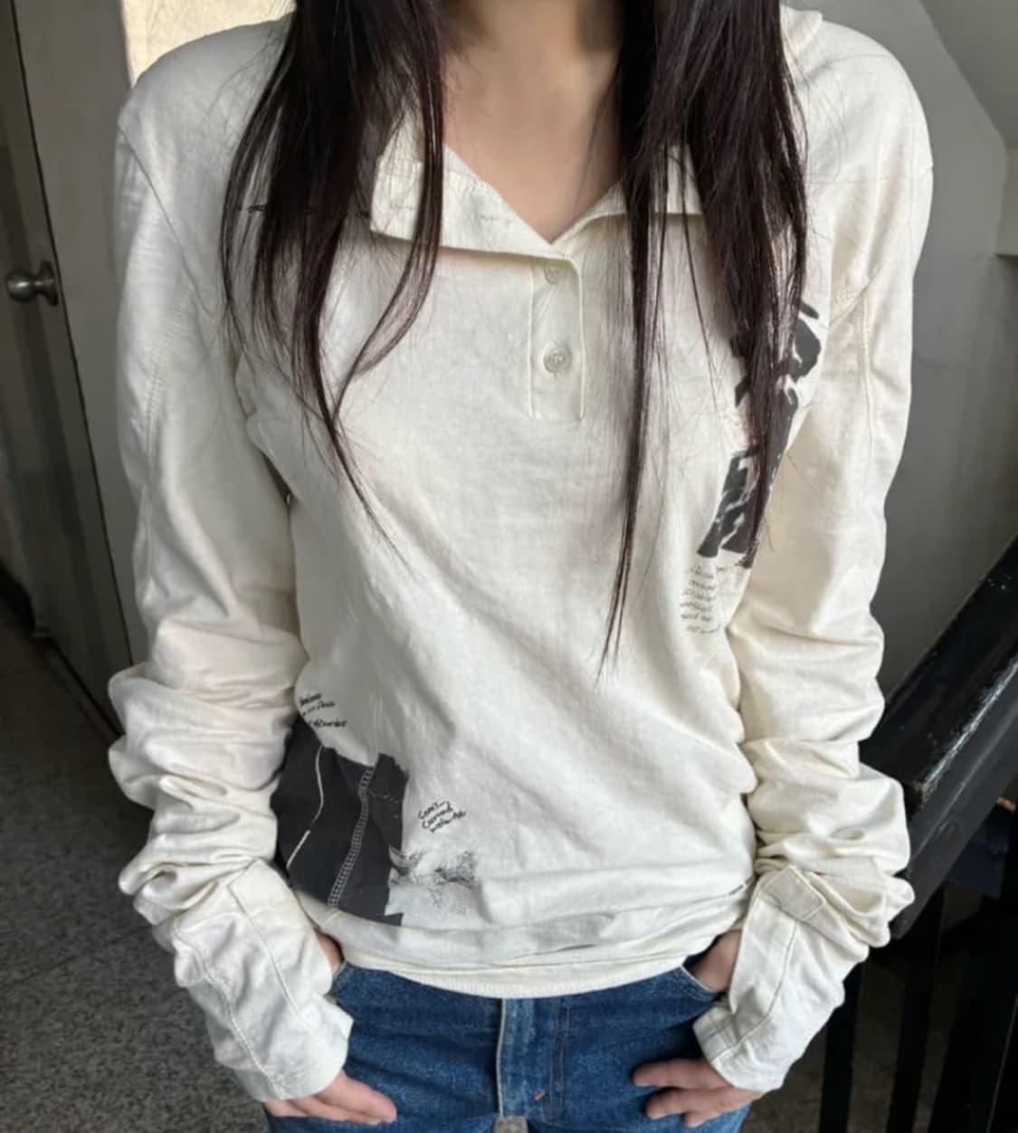 헤일로 Draft Henley Shirt (Aged-cream) 상품이미지3