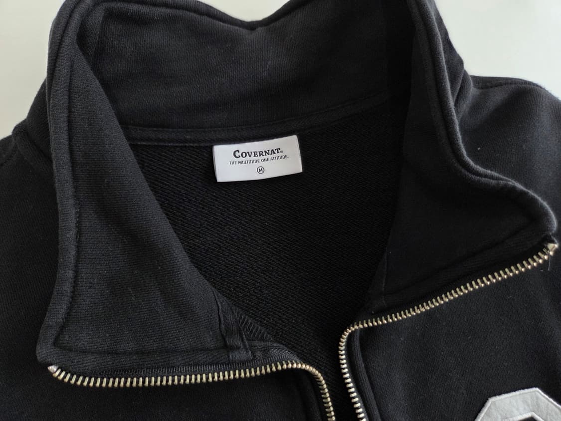 커버낫 반집업 맨투맨 블랙 M 상품이미지5