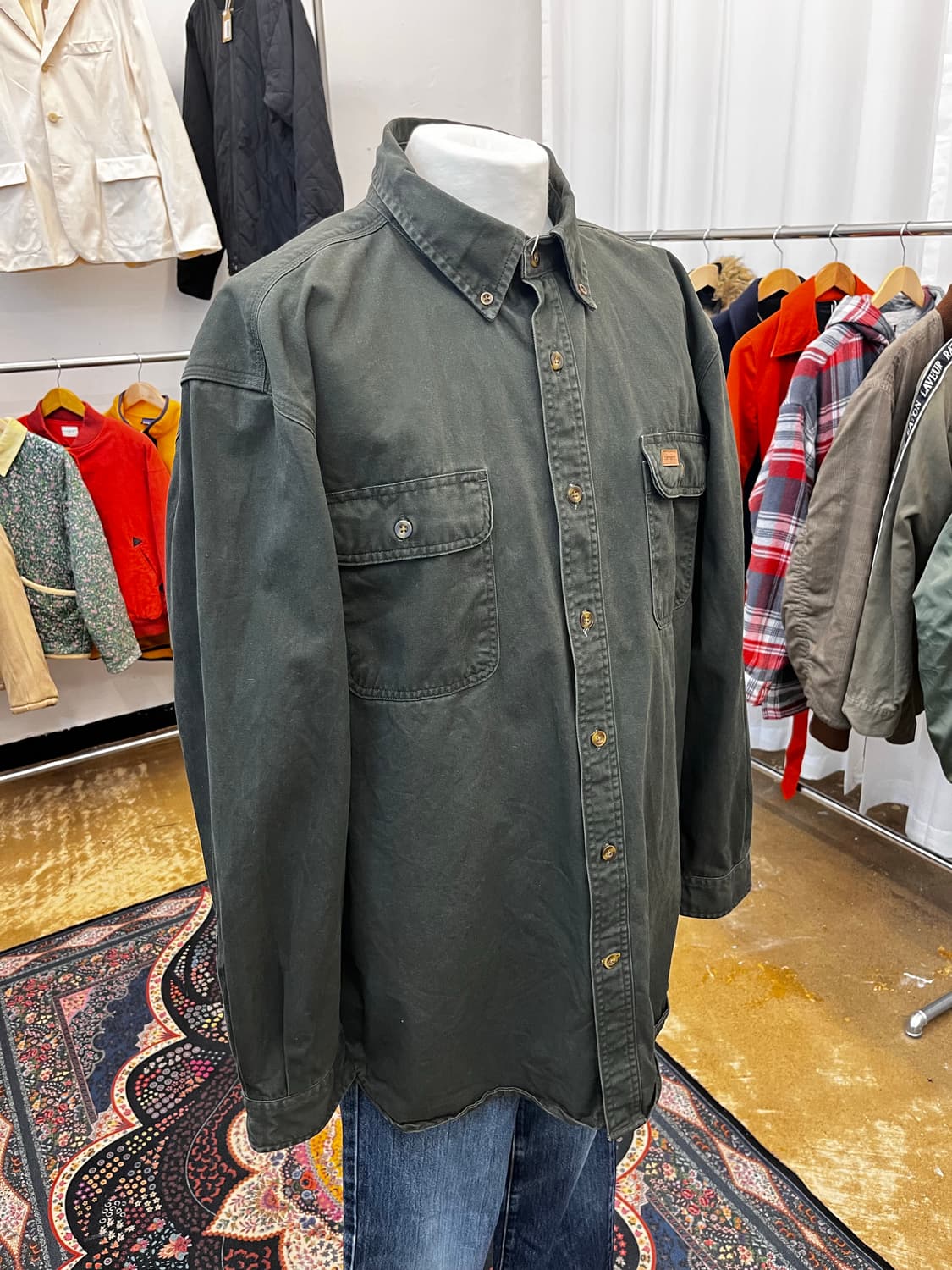 칼하트 워크셔츠 모스그린 상품이미지3