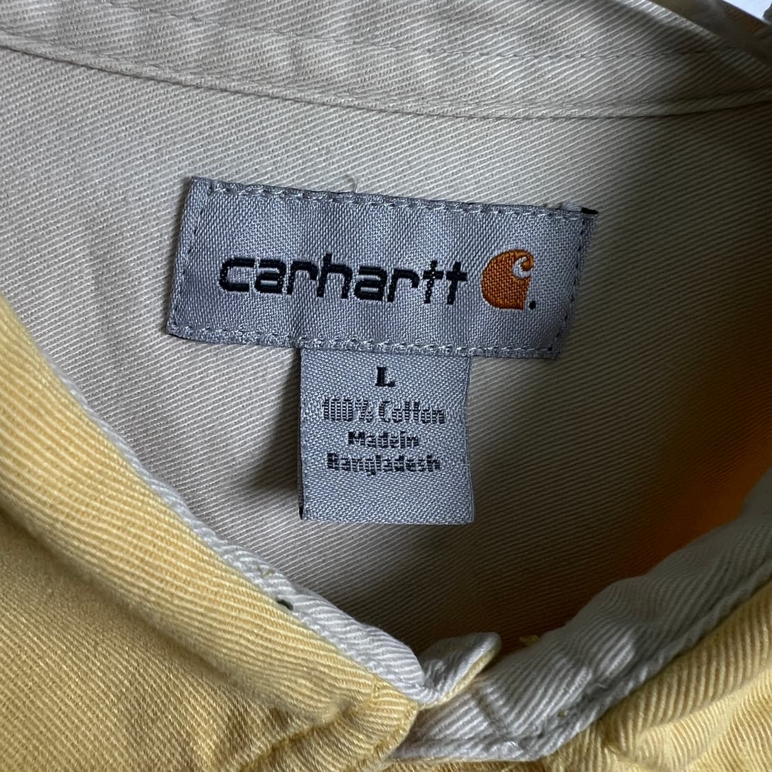 Carhartt 칼하트 빈티지 옐로우 반팔 워크 셔츠 L 상품이미지4