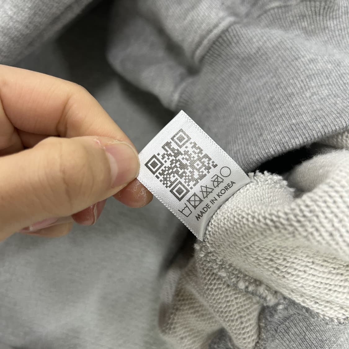 우알롱 크롭 기모 후드집업 회색 s 상품이미지3