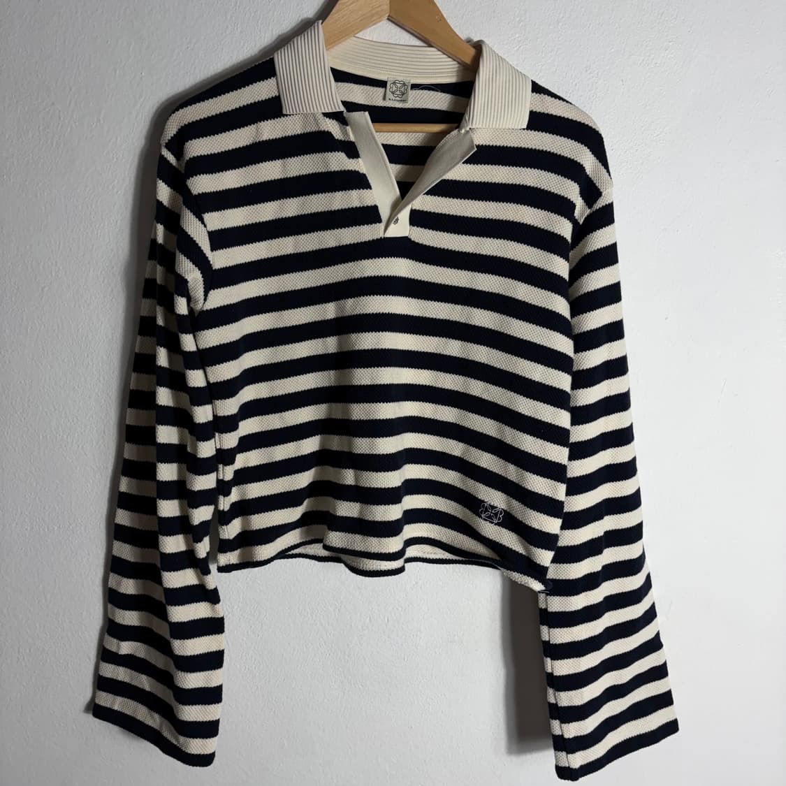 a.t.corner 스트라이프 긴팔 크롭 니트(S) 상품이미지1