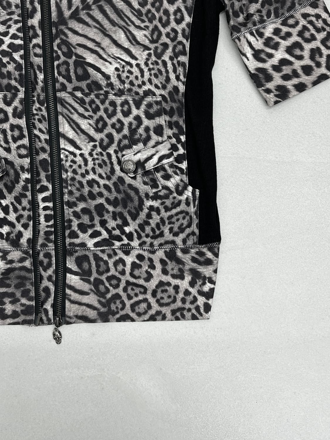 WILD PARTY 레오파드 반팔 후드 집업 상품이미지4