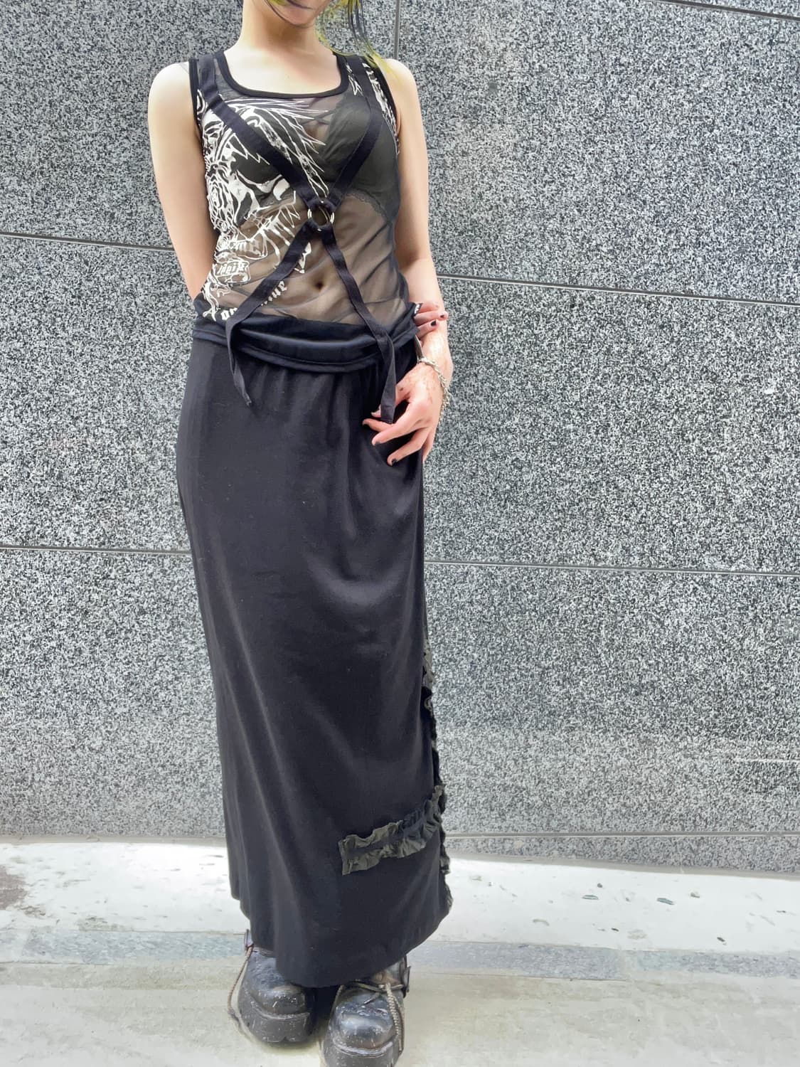 tomb frill cross long skirt 상품이미지3