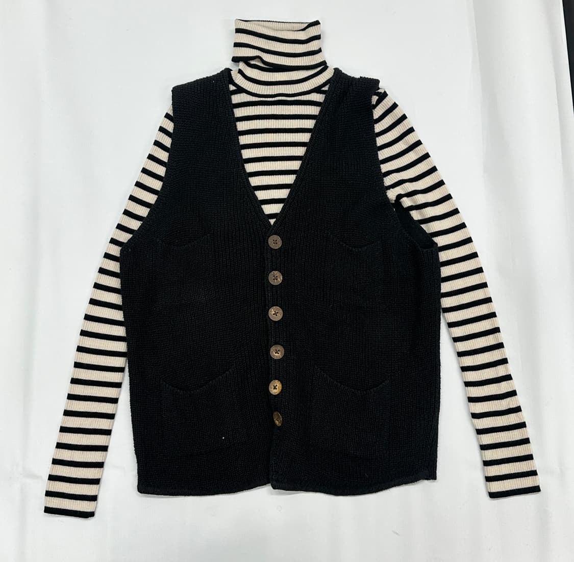 🐾하구미의 니트 레이어드 상의코디 🐾 모리걸 에스닉 니트조끼 상품이미지3