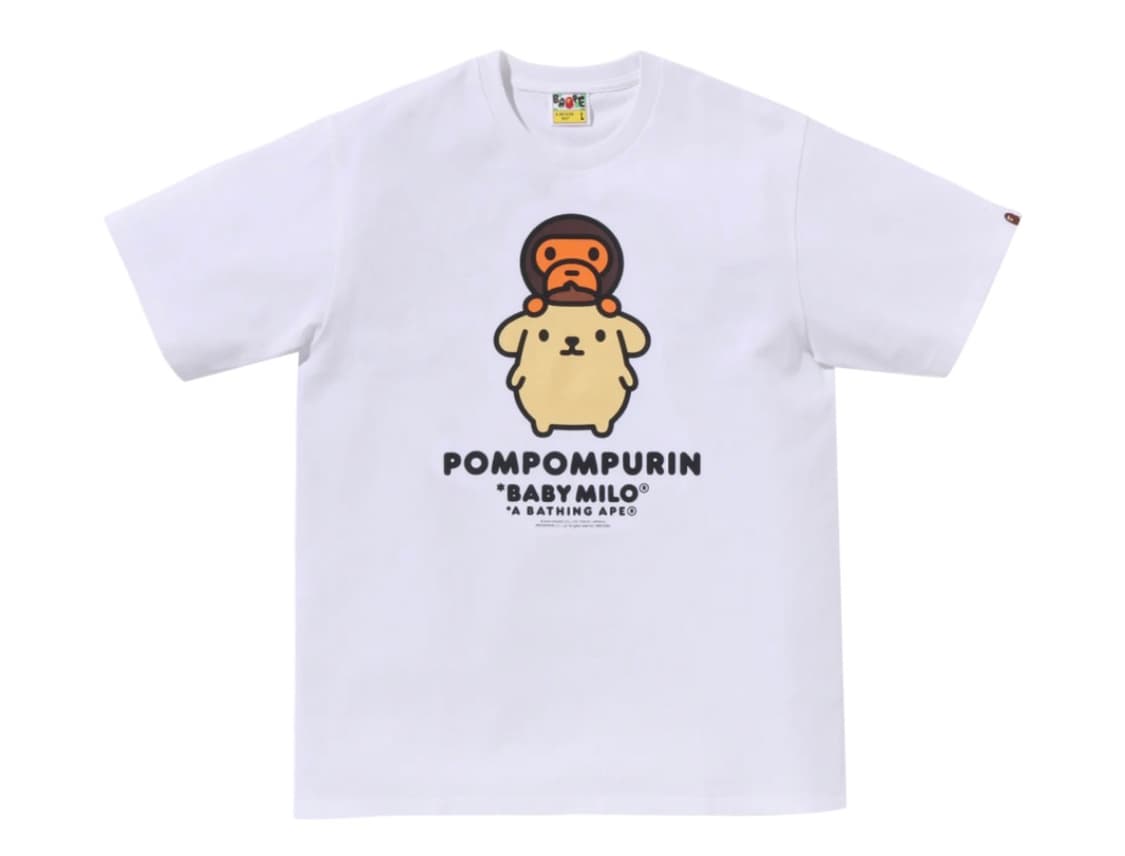 베이프 x 폼폼푸린 콜라보 티셔츠 화이트 S 상품이미지1