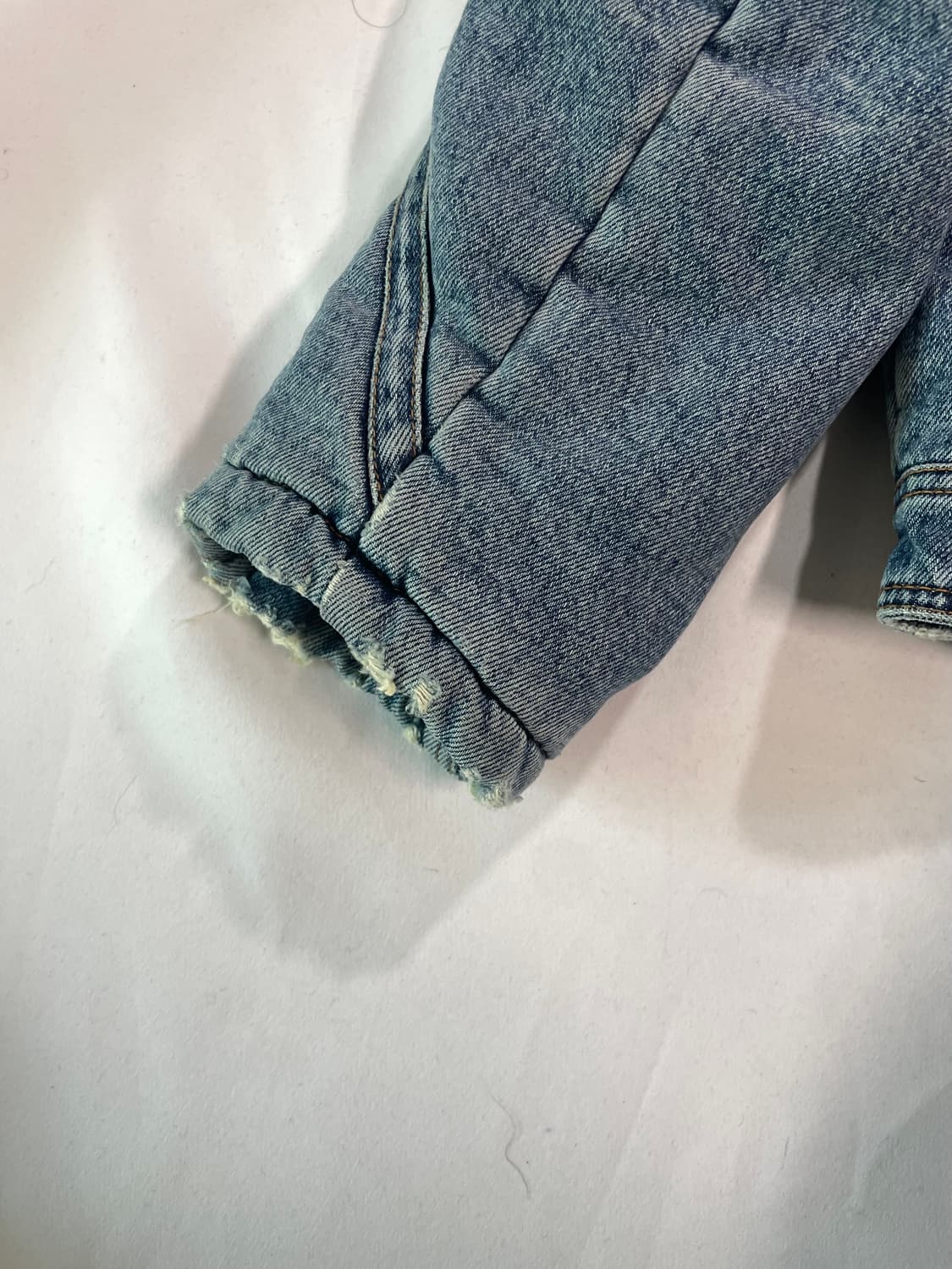 쿠어 페이딩 패디드 바이커 데님자켓 상품이미지7