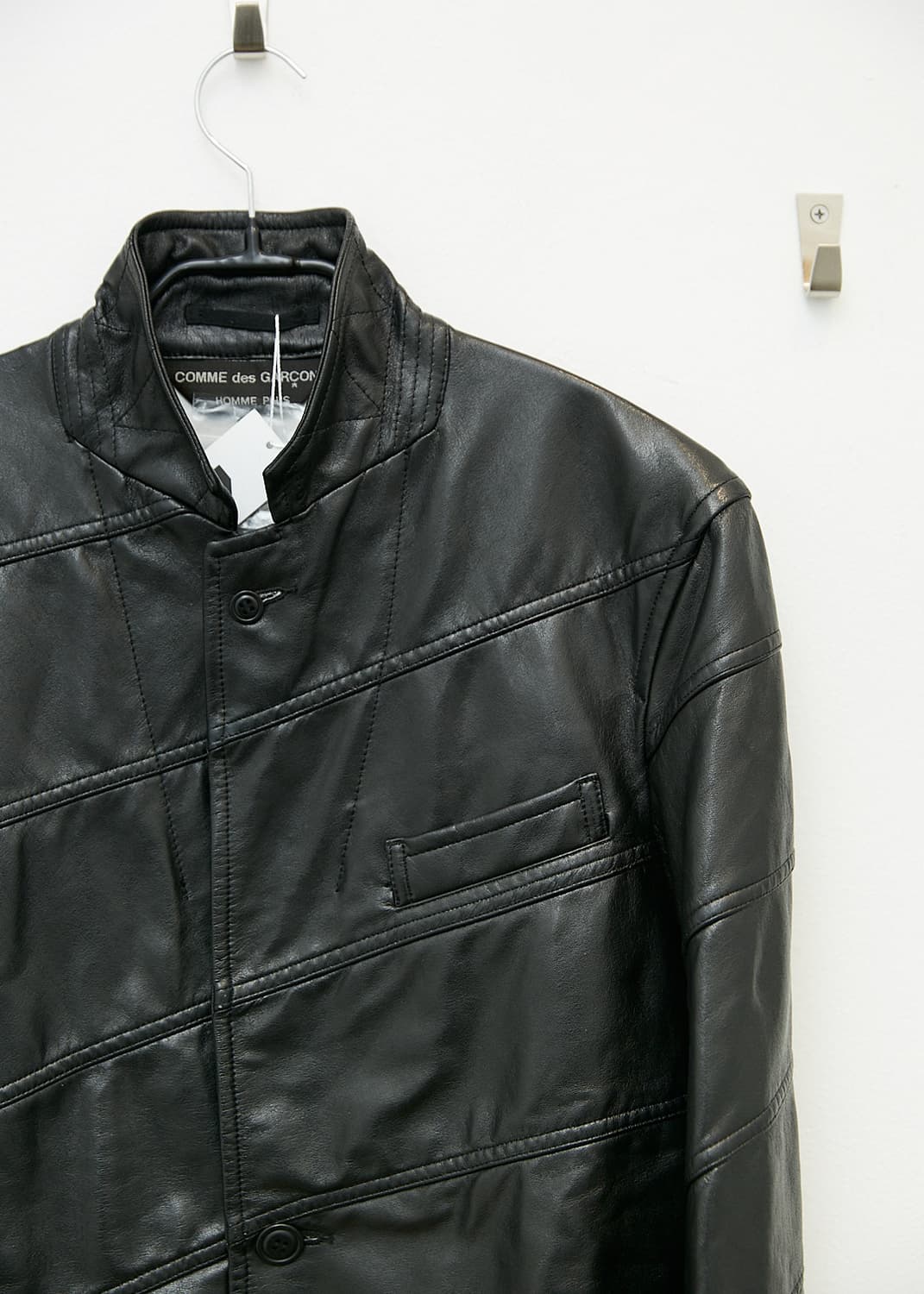 Asymmetric Faux Leather Blazer 상품이미지3