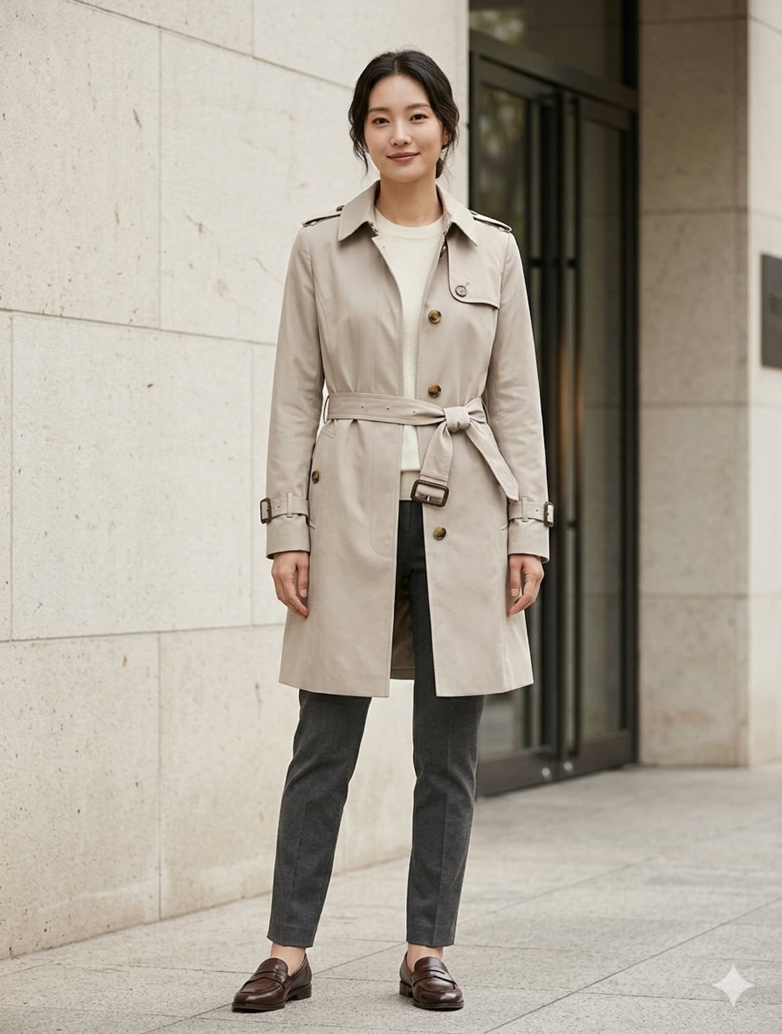 [봄간절기] 헤지스 여성 트렌치코트 85(S) 슬림핏/드라이완료/상태좋음 상품이미지1