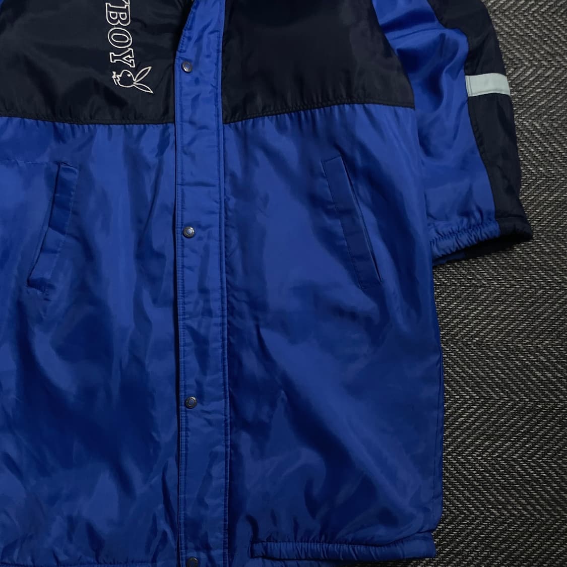 90s 플레이보이 빅로고 벤치코트 돕바 롱 점퍼y 4045 상품이미지3