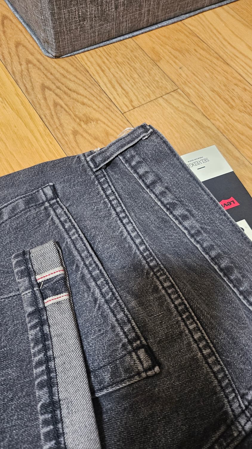 리바이스 505 블랙 셀비지 33x32 상품이미지3