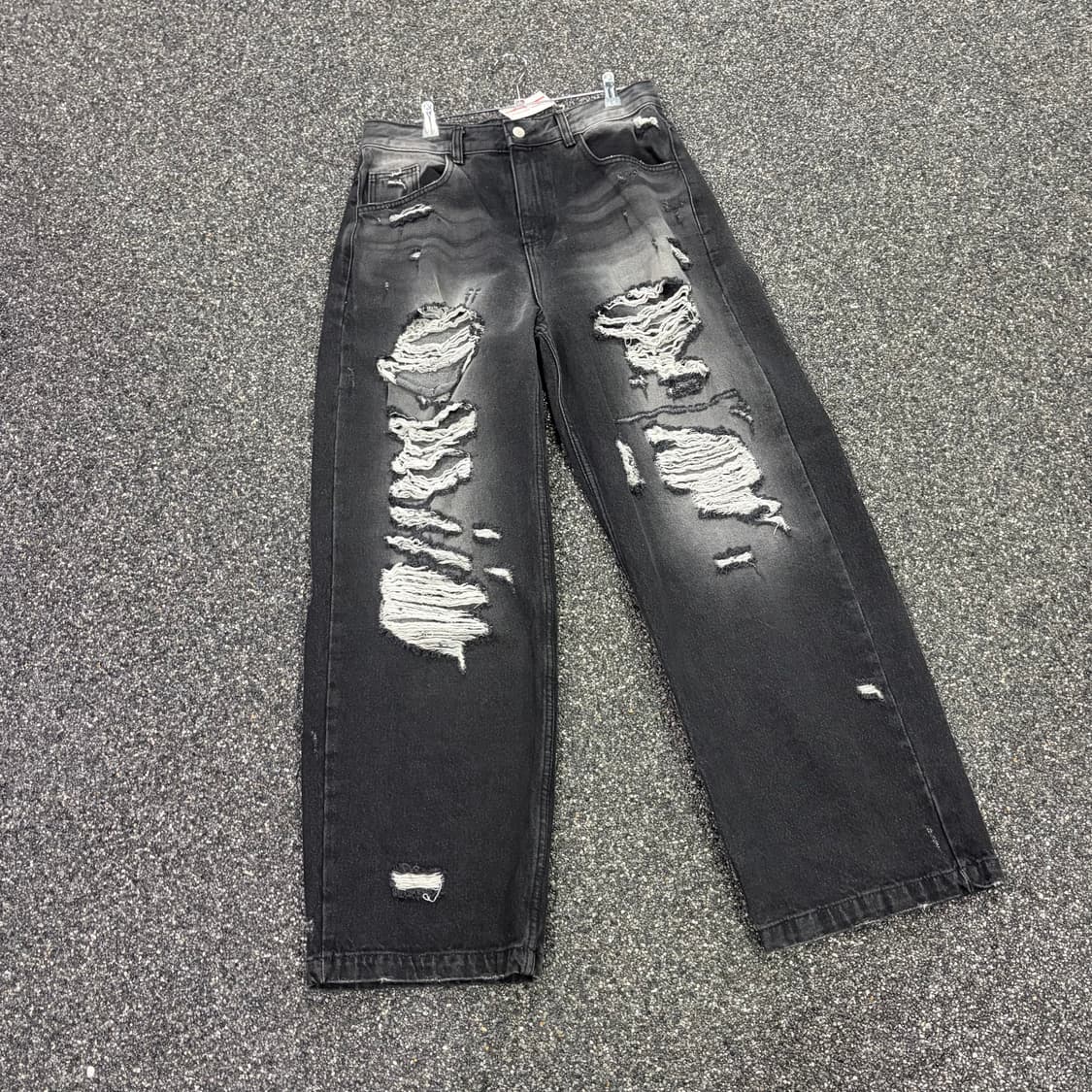 빈티지 데미지 디트로이트 흑청 데님 팬츠 B3941 상품이미지3