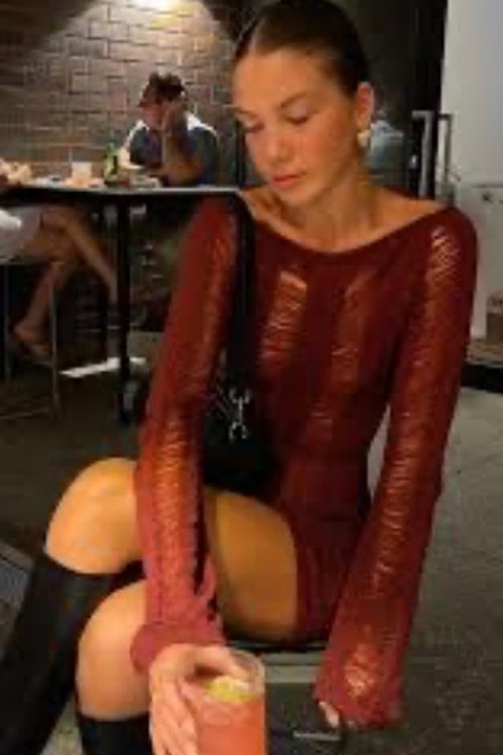 Jaded London Burgundy Umbra Mini Dress 상품이미지4