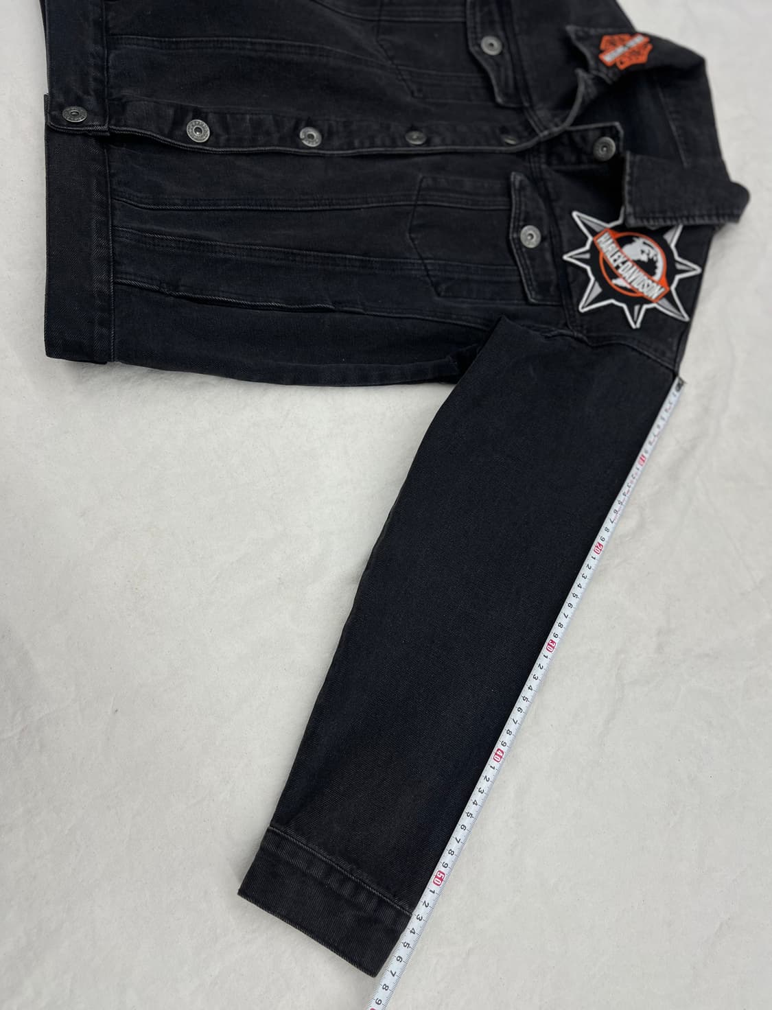 블랙 데님 할리 자켓 상품이미지5