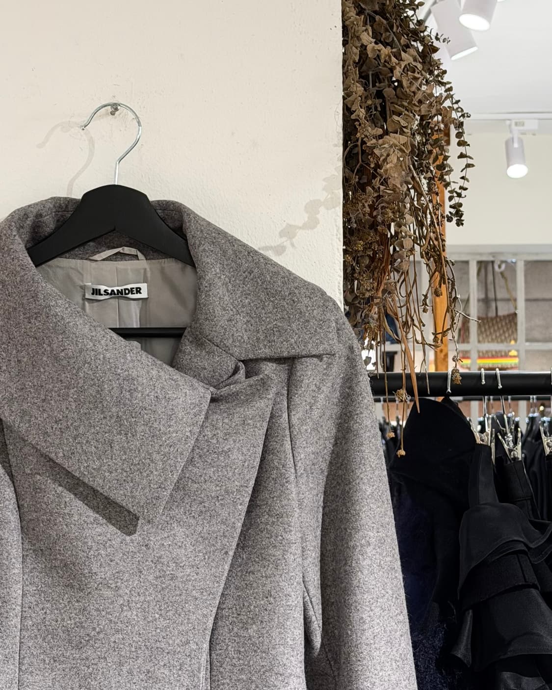 질샌더 그레이 울 언발란스 카라 코트 상품이미지3