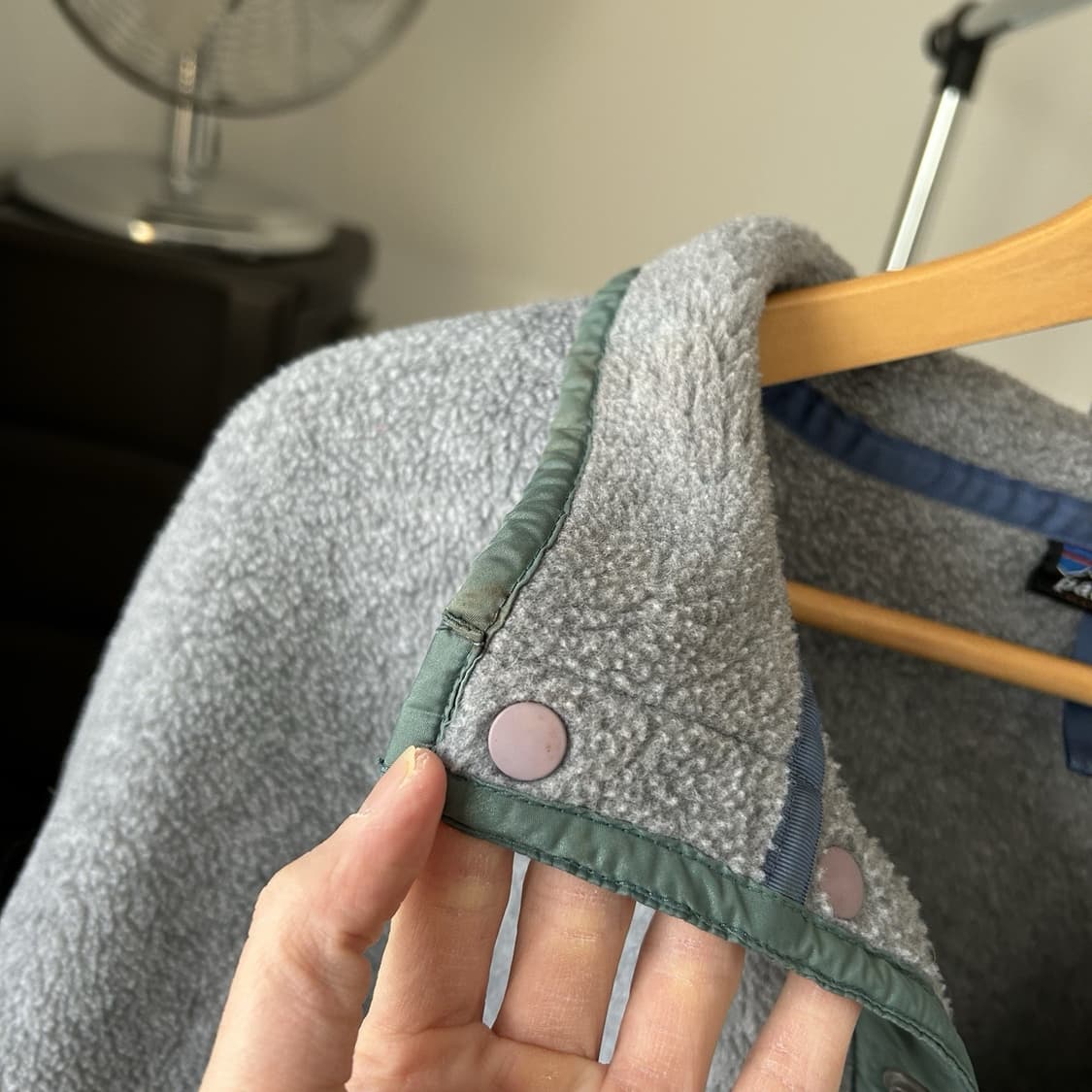 90s 파타고니아 신칠라 스냅-T 그레이/그린 자메이카 상품이미지4