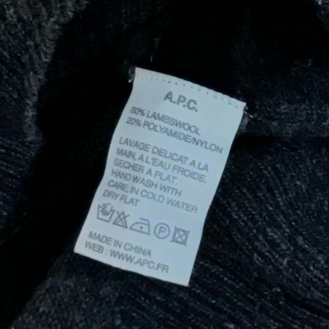 A.P.C 아페쎄 블랙 단가라 울 니트 남성 102 105 여성 루즈핏 상품이미지4