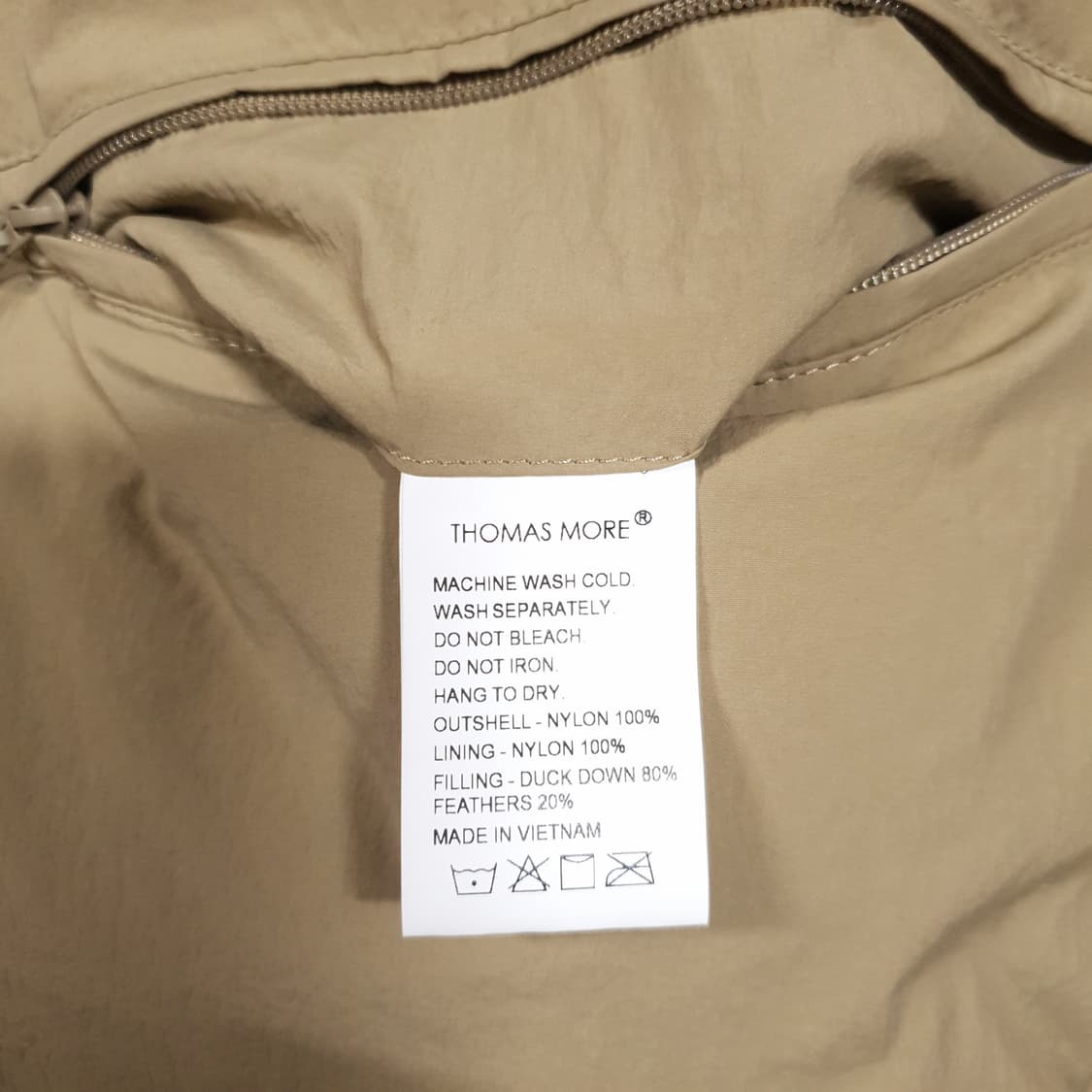 토마스모어 신형 22FW 로빈 후드 덕다운 오버핏 패딩 점퍼 아몬드베이지 상품이미지8
