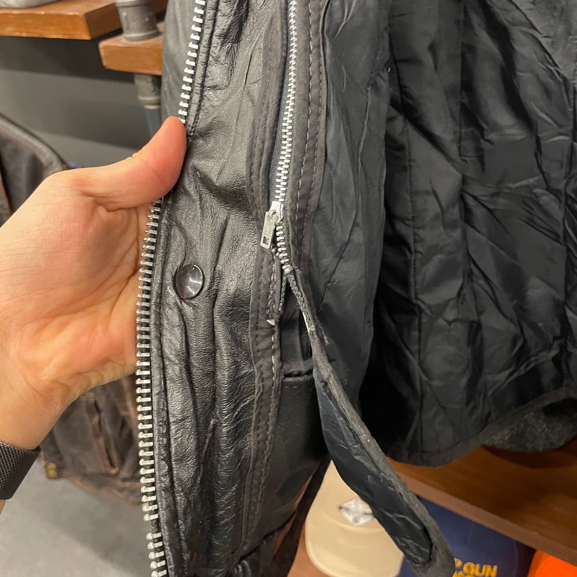 70s Taylor's USA 폴리스 가드 유니폼 헤비 레더 자켓 상품이미지7