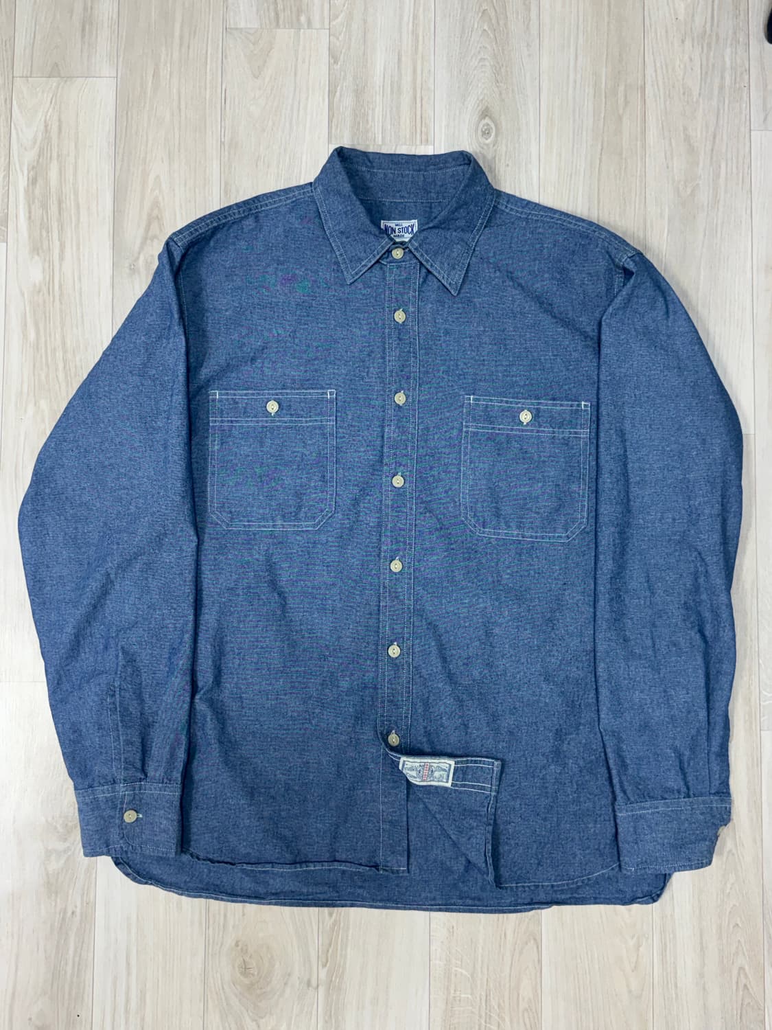 [브론슨] 논스탁 Blue Chambray Work Shirt 상품이미지3