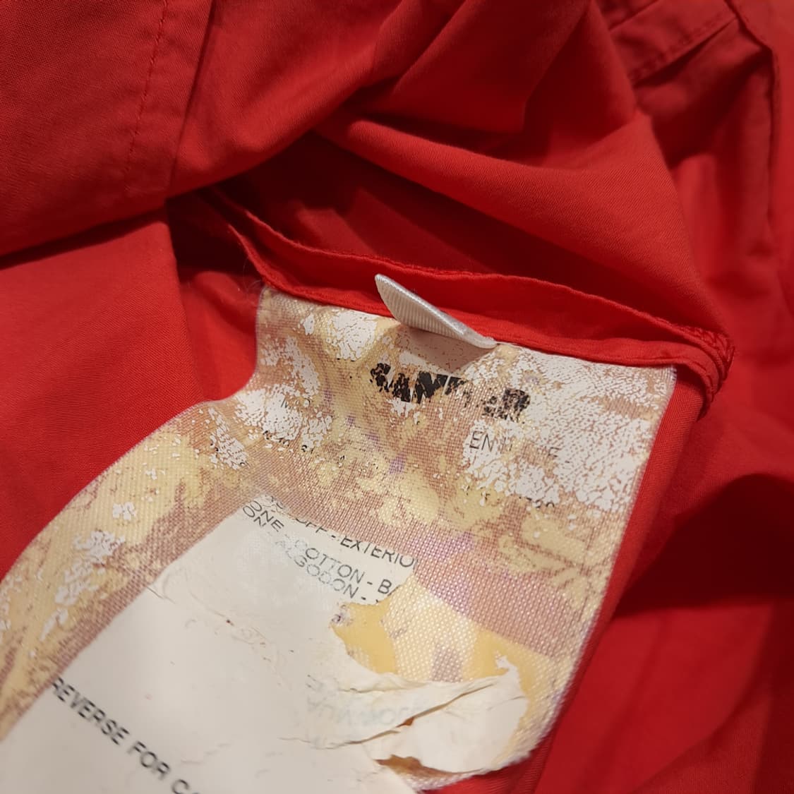 CL639 L 질샌더 90s 코튼 랩벨트 오렌지레드 로브 자켓 아우터 상품이미지6