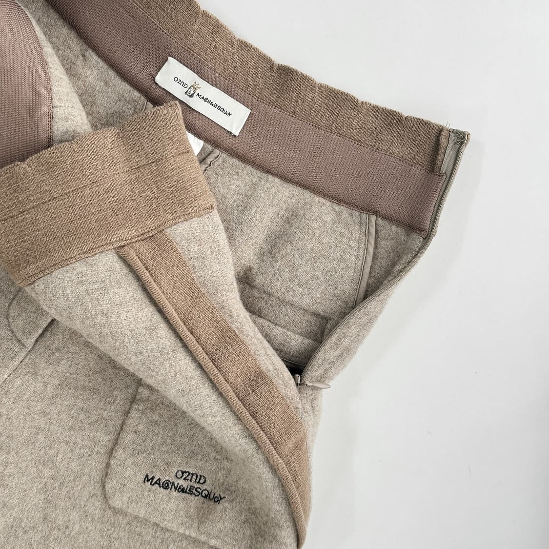 오즈세컨 24 크롭 밴딩 울 팬츠 상품이미지2