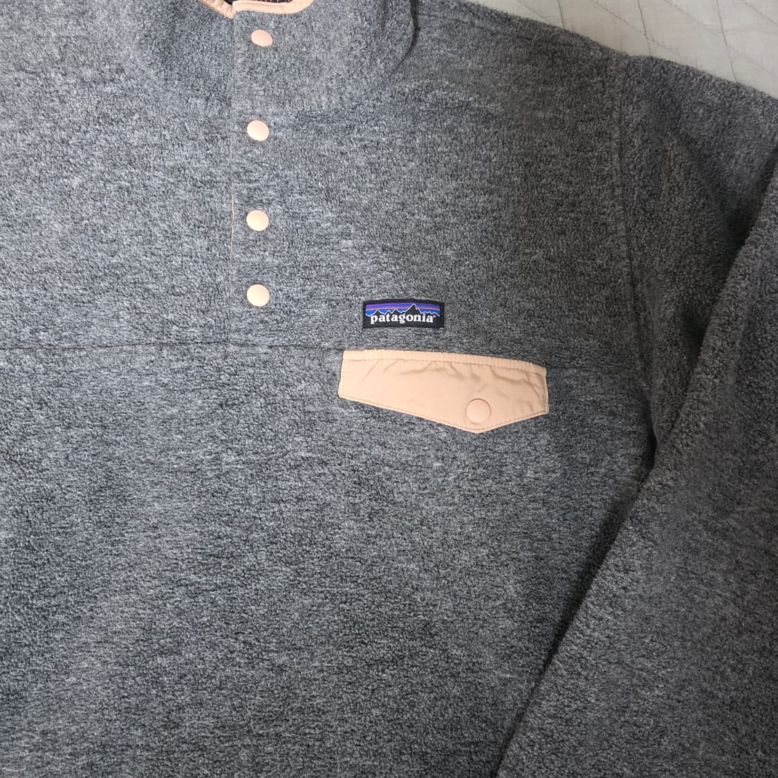 [L] 빈티지 파타고니아 신칠라 플리스 풀오버 그레이/핑크 상품이미지2