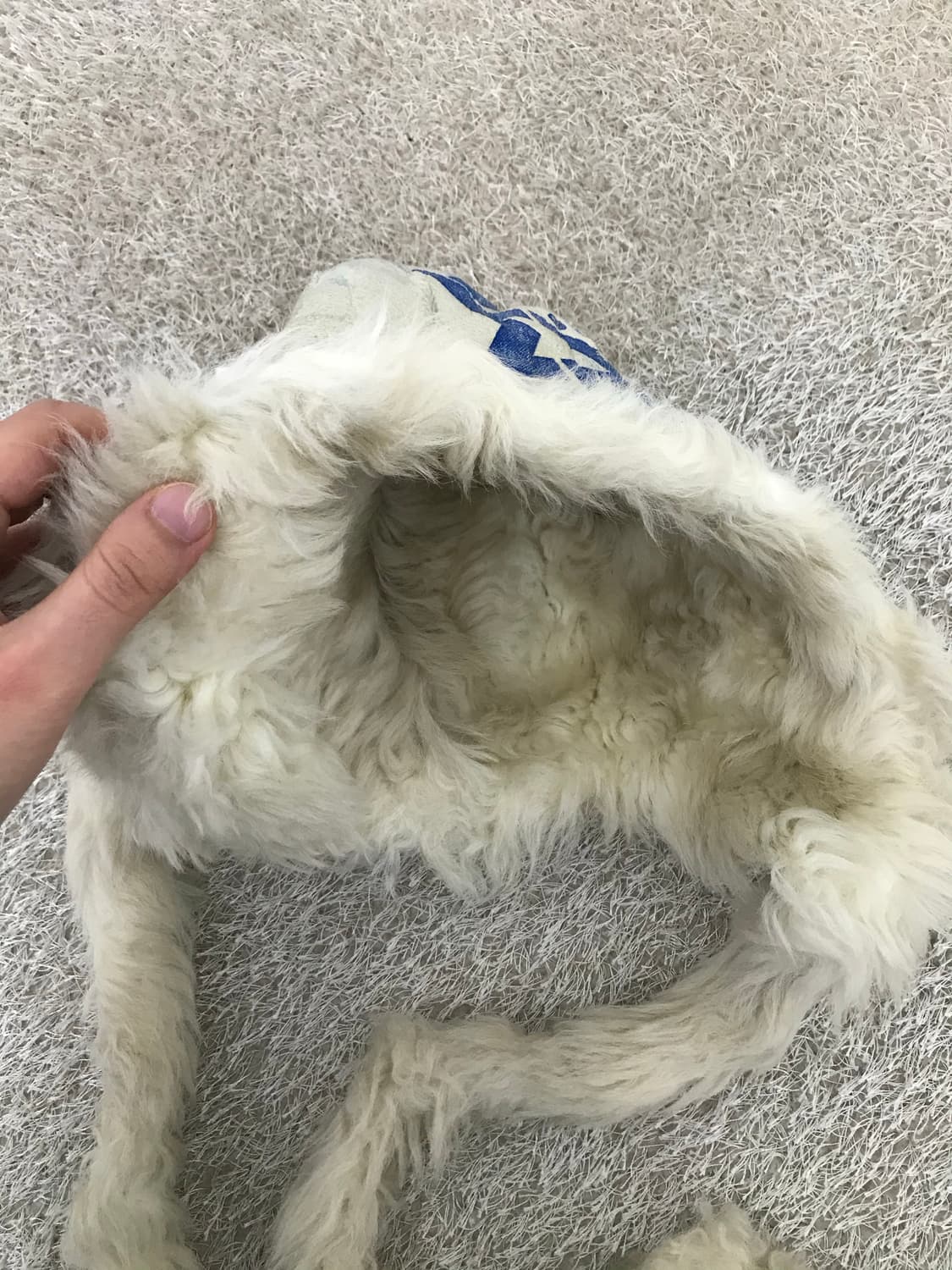 빈티지 아이보리 레더 퍼 모자 상품이미지5