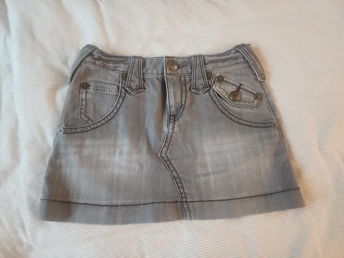 버버리 블루라벨 그레이 흑청 데님 미니 스커트 일본 빈티지 상품이미지1