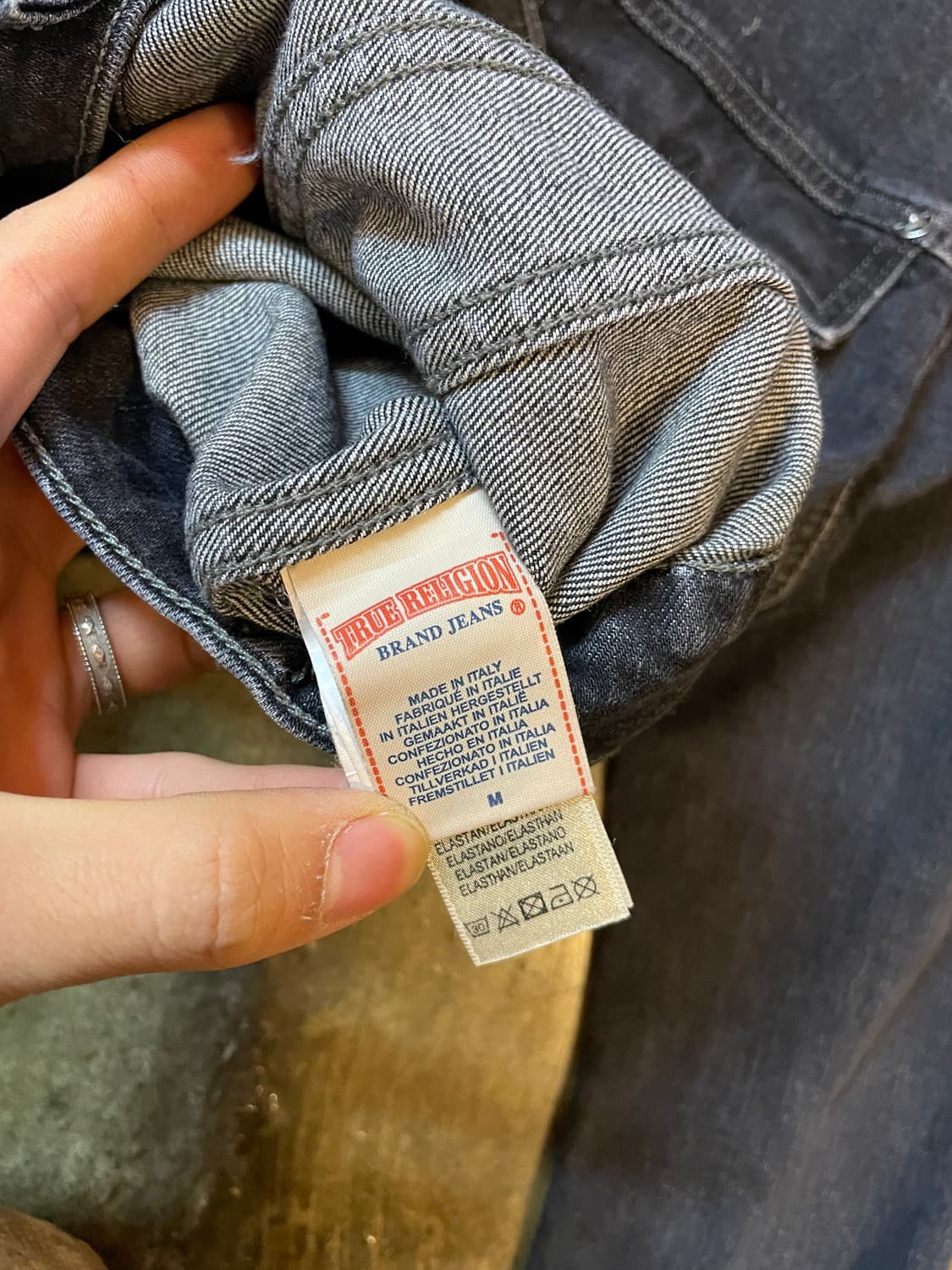 트루릴리전 이태리 엘라스틴혼방 흑청 트러커 자켓  상품이미지6