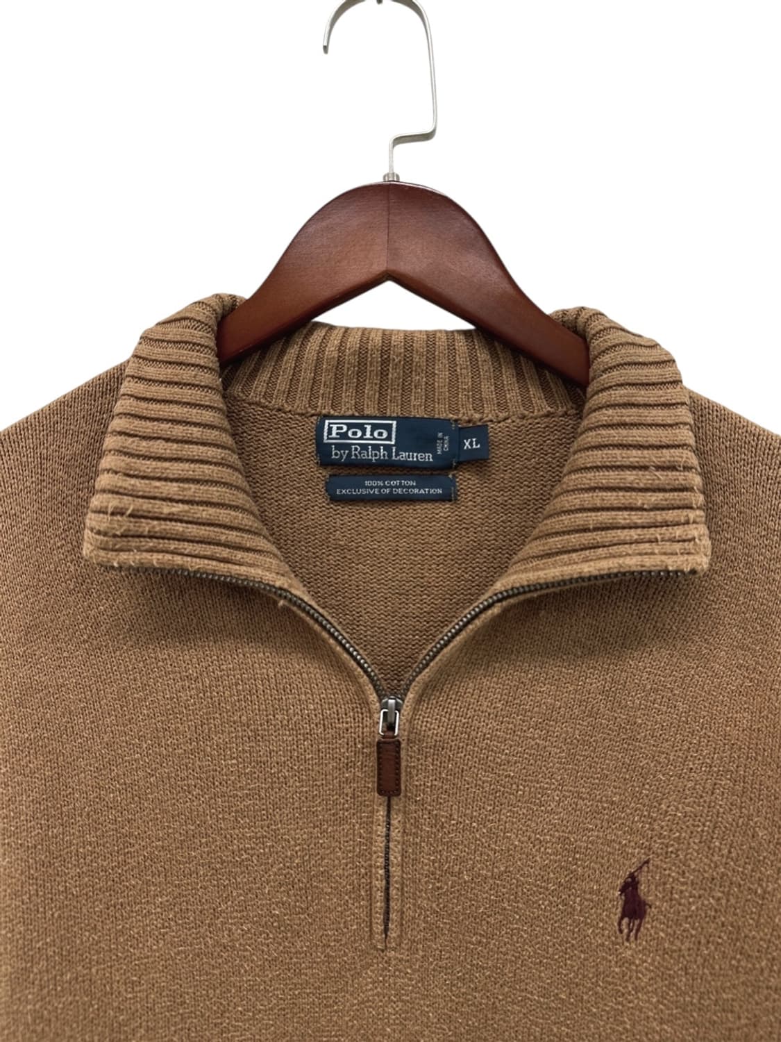 00s 폴로 반집업 니트 브라운베이지 (XL~2XL)  상품이미지2