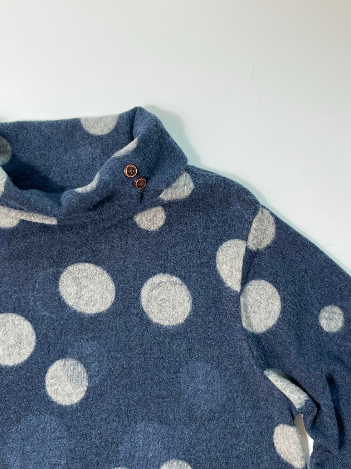 도트 네이비 터틀넥 원피스  상품이미지7