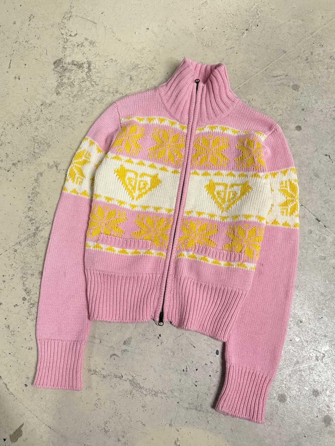 Roxy snow pattern high neck knit zip-up 상품이미지6