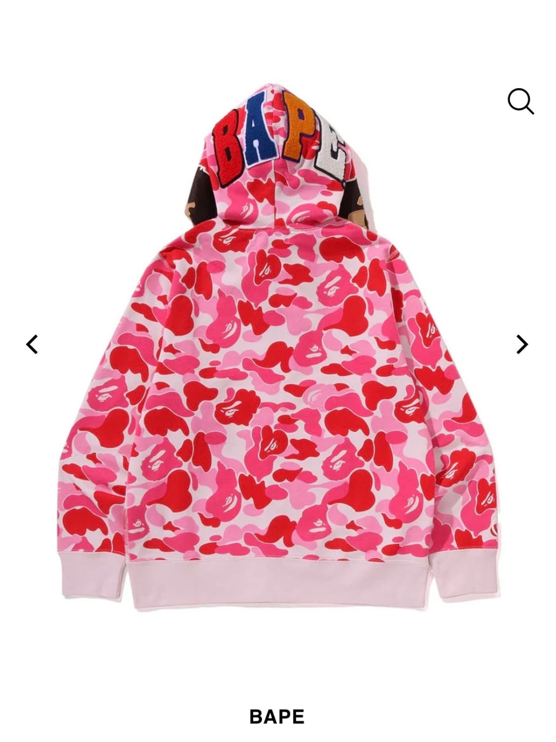 BAPE 베이프 ABC 카모 세컨드 에이프 풀 집 후드집업 핑크 상품이미지4