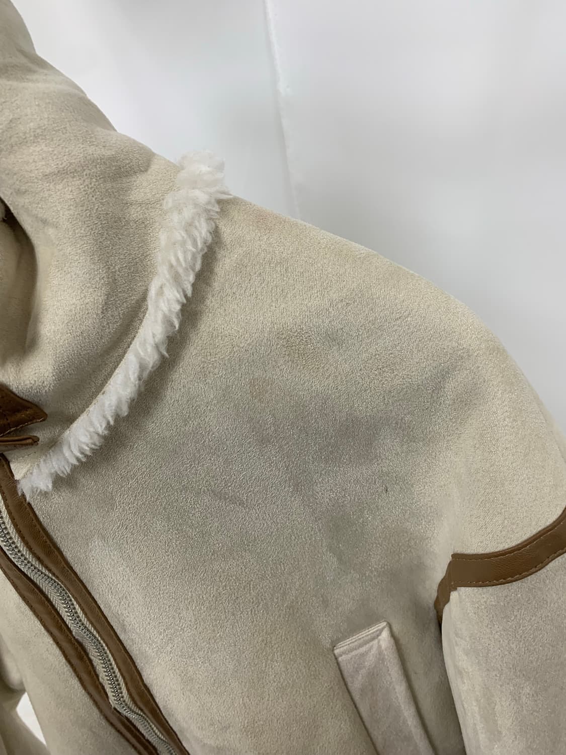 아이보리 크롭 무스탕 상품이미지5