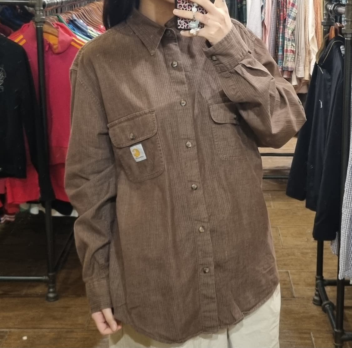 [Hi] 칼하트 긴팔 셔츠 브라운 상품이미지2