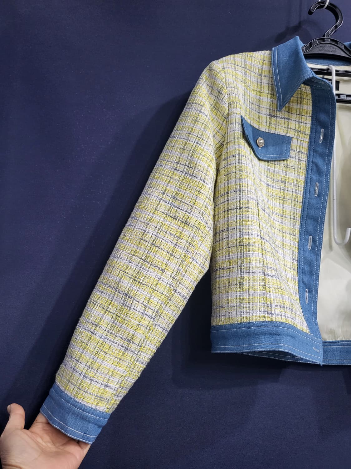 데님 크롭 트위드 셋업 상품이미지4