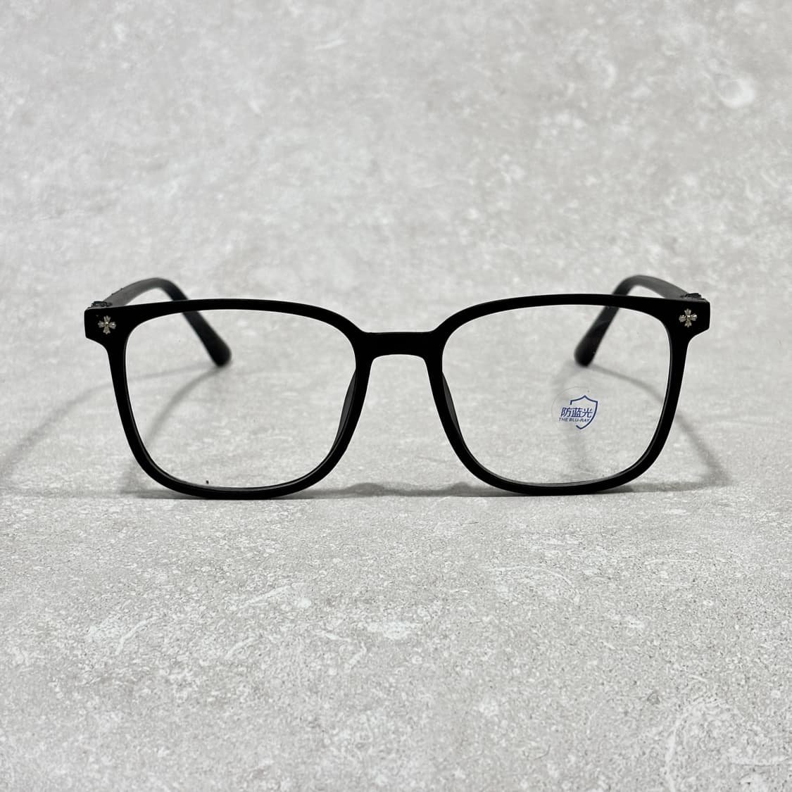 Oribell 크롬 크로스 디테일 매트 블랙 뿔테 안경 상품이미지3