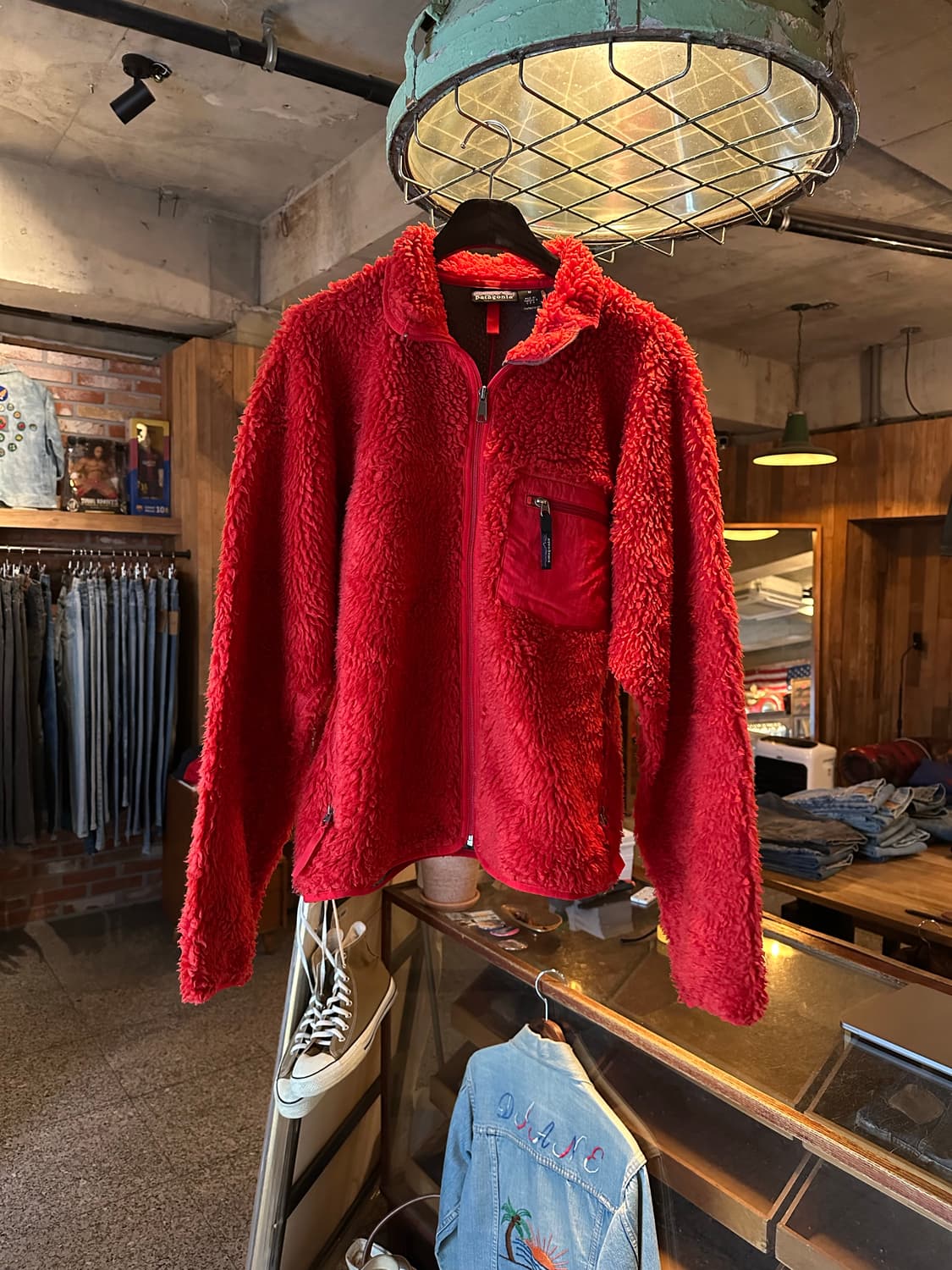 00s USA 빈지 파타고니아 레트로 딥파일 레드 자켓 상품이미지1