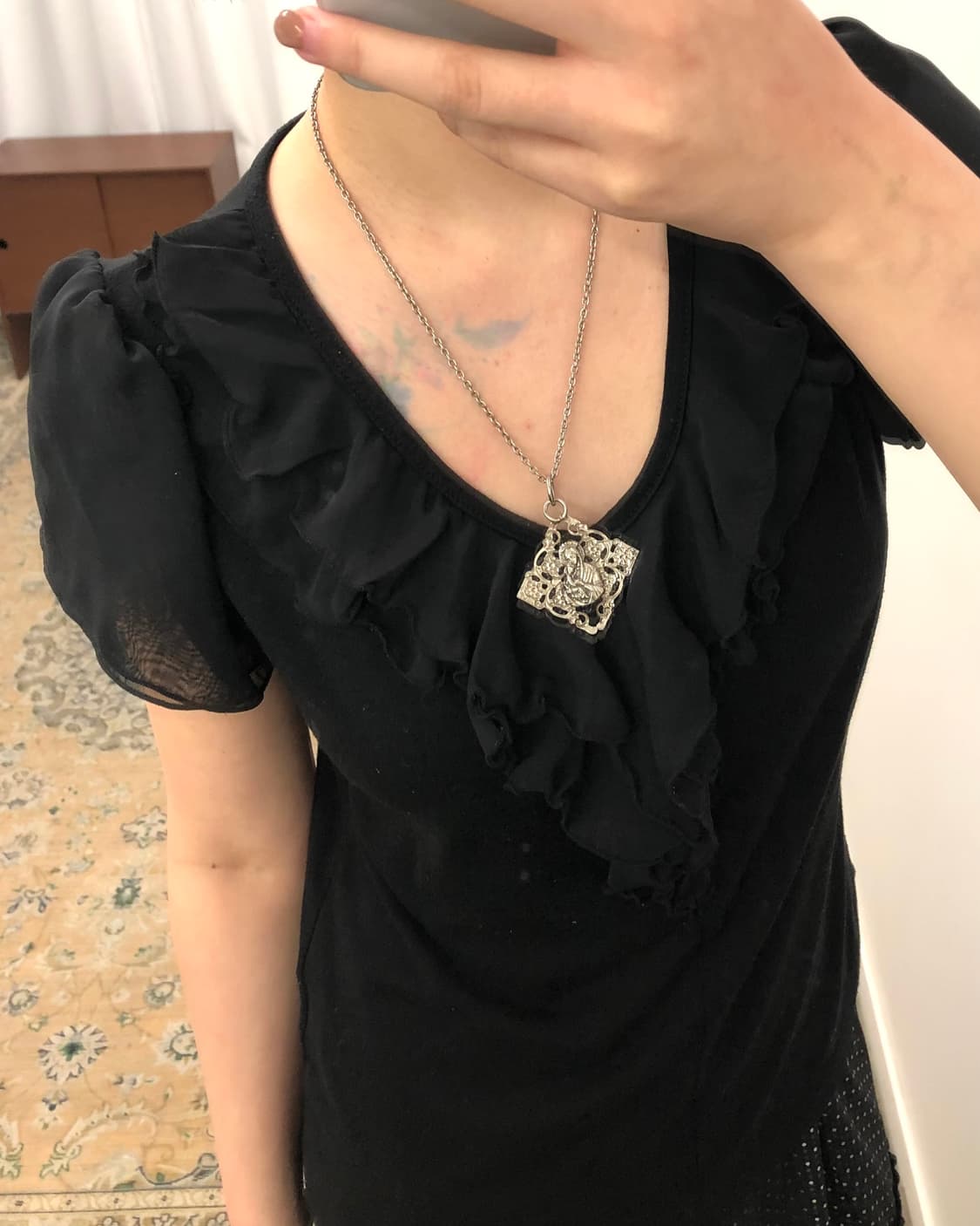 블랙 프릴 반팔 상품이미지2