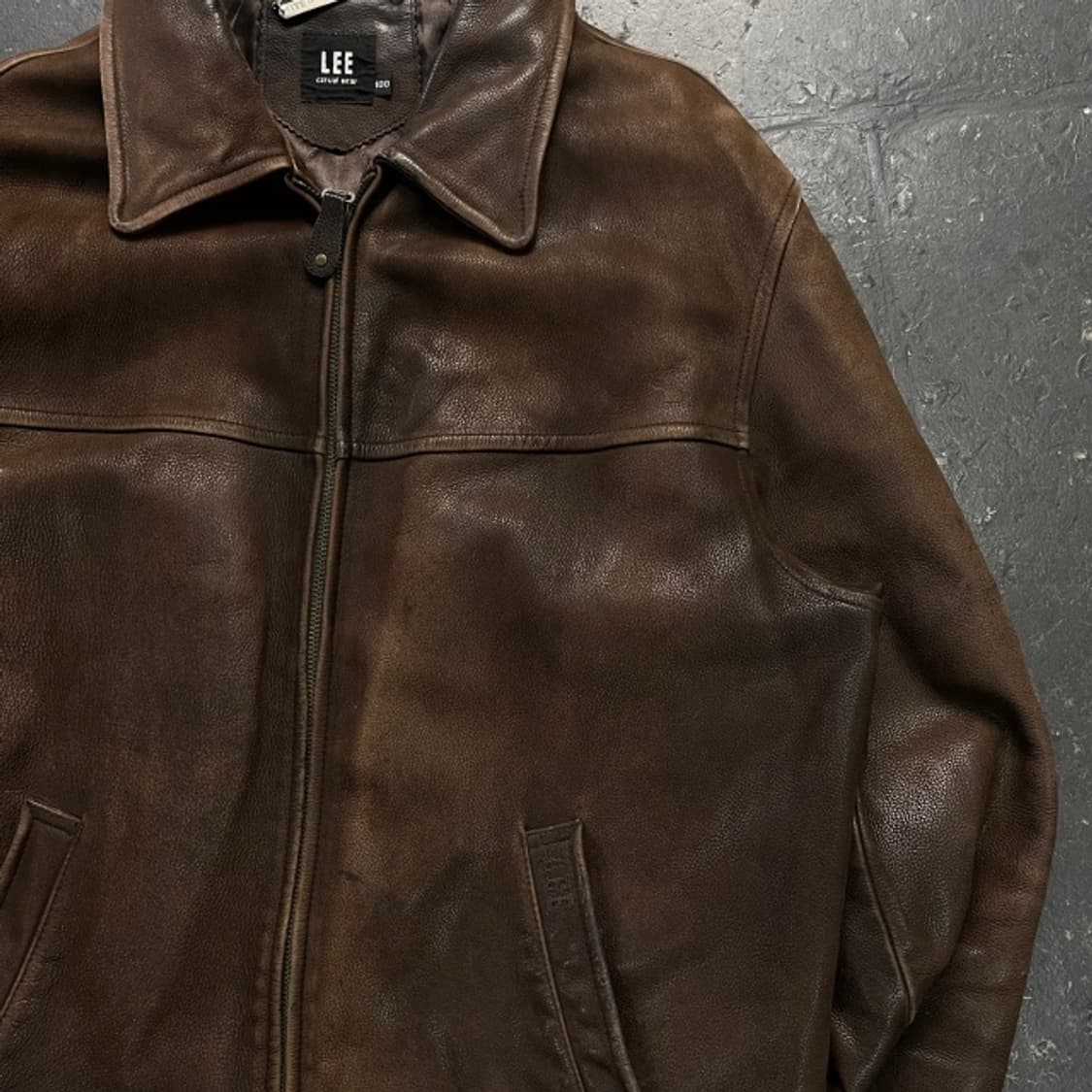 100 90s LEE 소가죽 레더 자켓 상품이미지2
